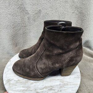 Paul Green Shoes Womens Size UK 4.5 US 7 Jax Brown Leather Ankle Boots *Read*